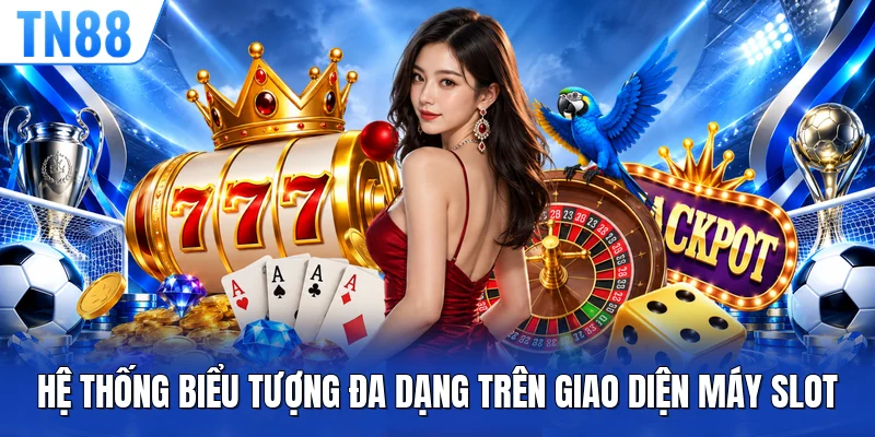 Hệ thống biểu tượng đa dạng trên giao diện máy slot 